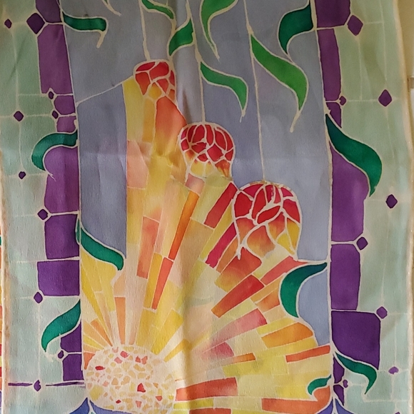 Stained Glass Silk Scarf - Picture 3 of 4